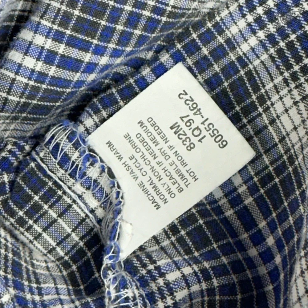 Vintage Levi's Button Up Shirt Mens Large Blue Plaid Blue Tab Long Sleeve Cotton - Picture 10 of 11